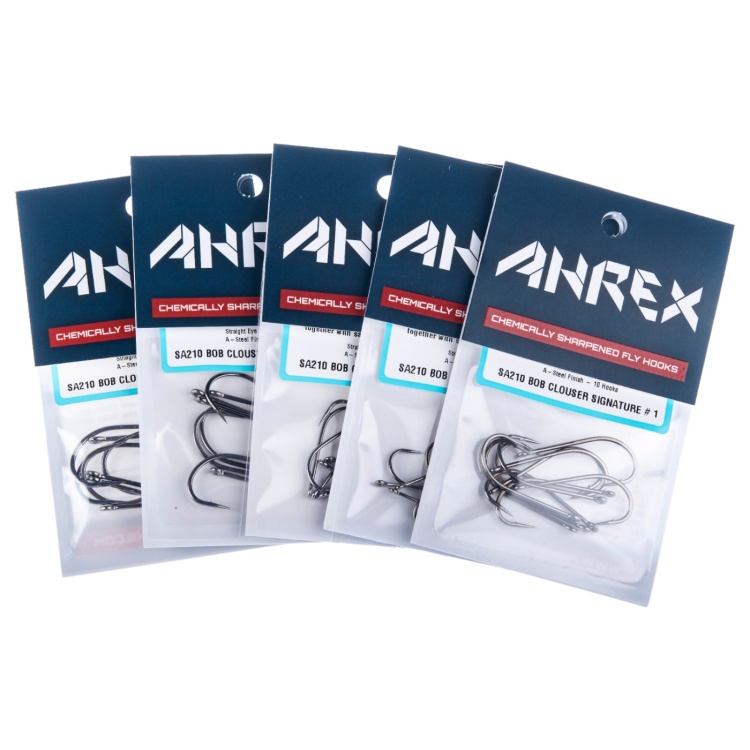 Ahrex SA210 Bob Clouser Signature #1/0 Saltwater Fly Tying Hooks Stainless Steel Straight Eye Streamer Hook